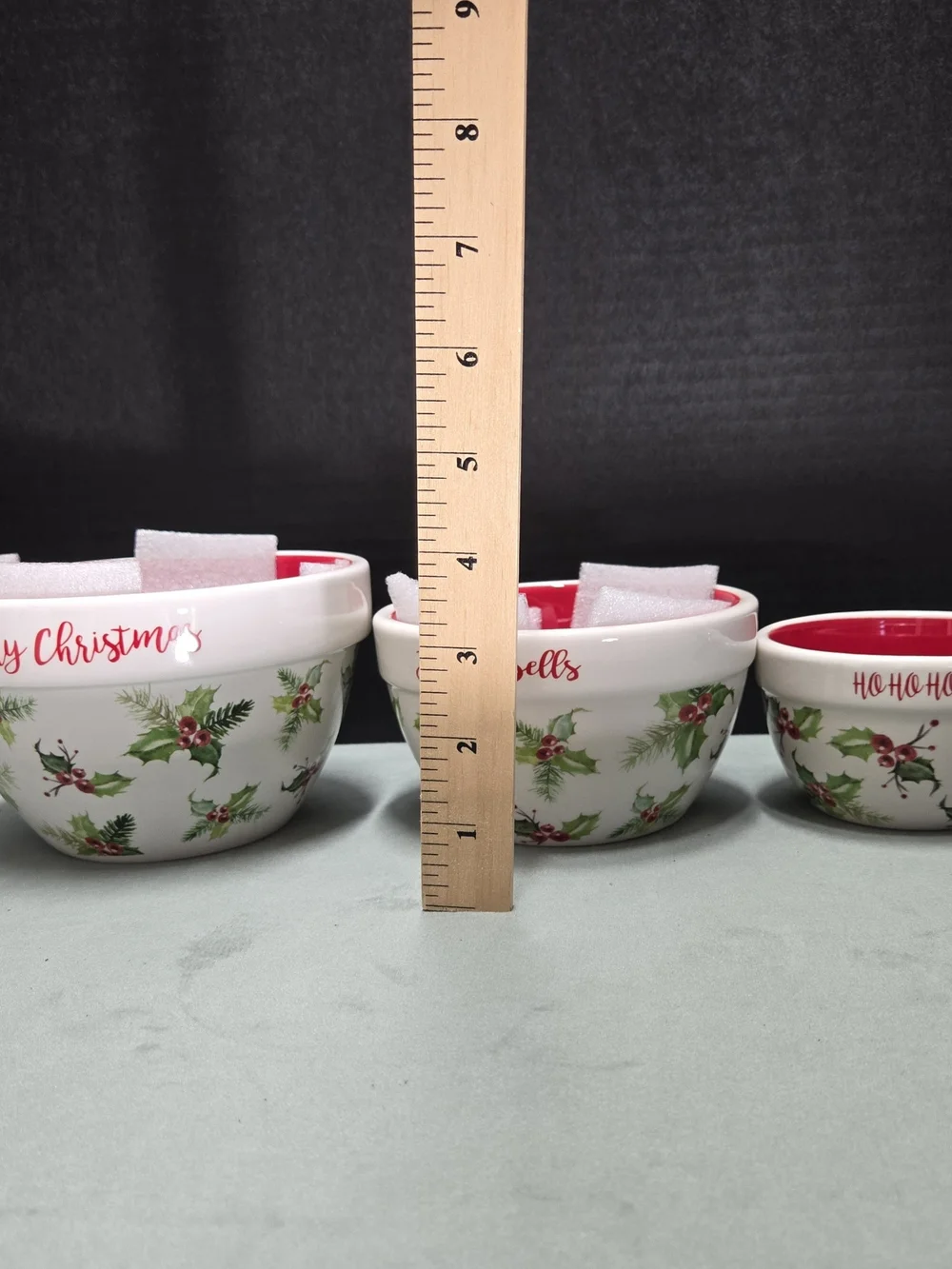 Grace Pantry nesting Christmas mixing bowls set of 3 holly serving bowls